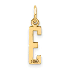 14K Gold Polished Elongated Number 3 Charm Laser Cut, Small