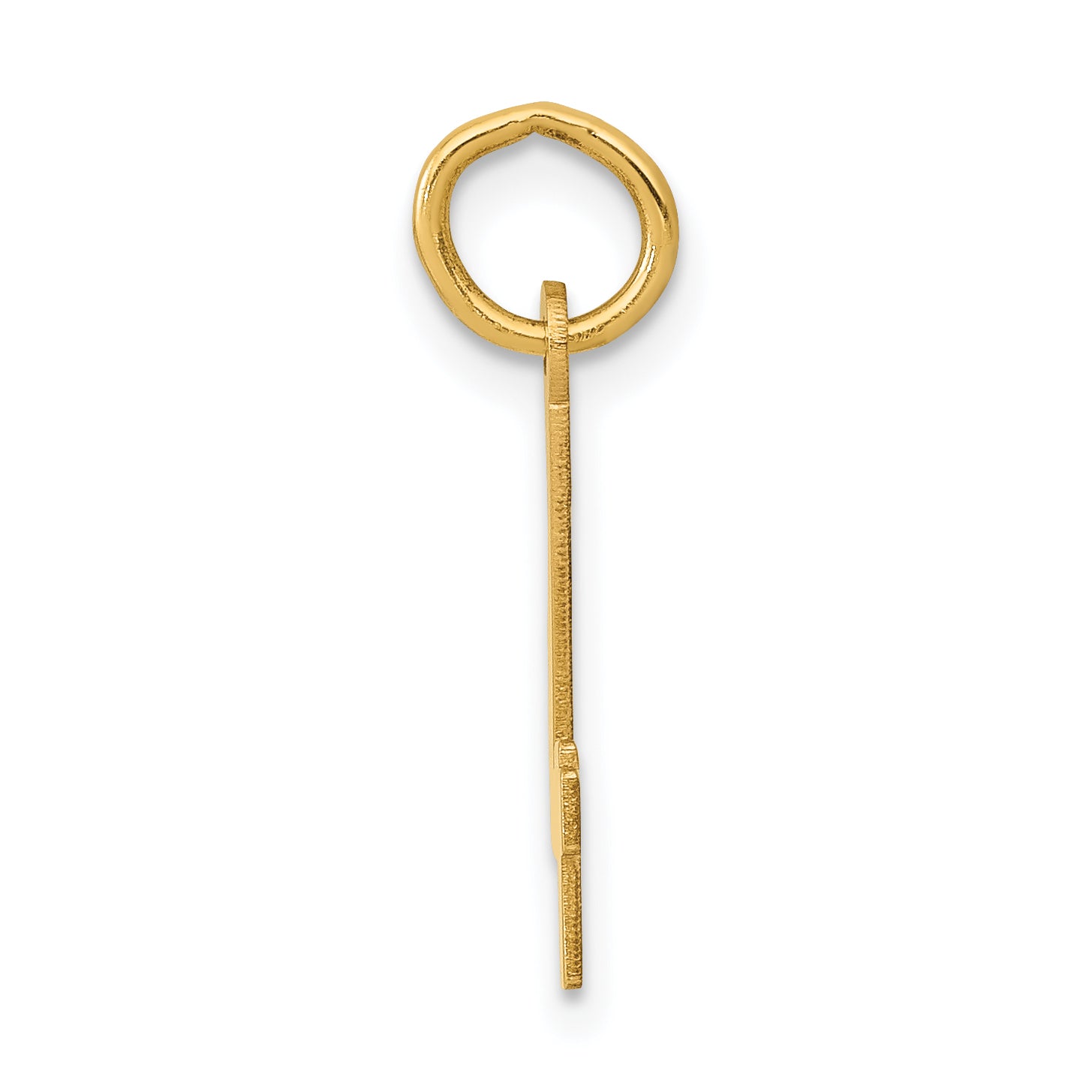 14K Gold Polished Small Elongated Number 4 Charm Laser Cut Design Secondary image