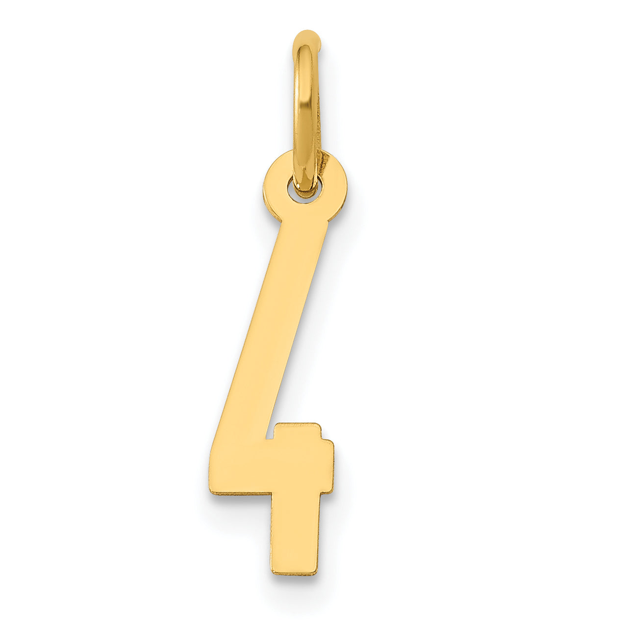 14k Small Elongated Number 4 Charm Main image