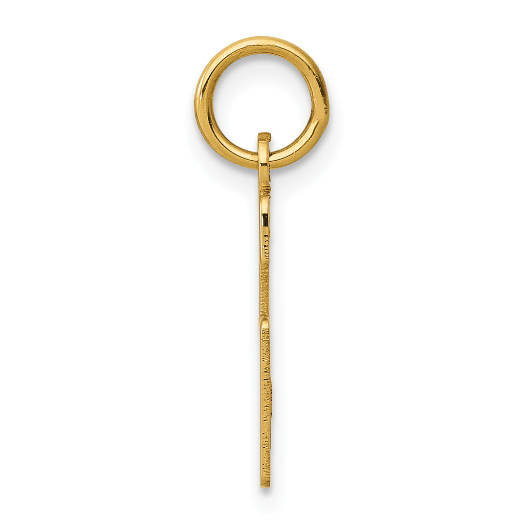 14K Gold Elongated Number 6 Charm Polished, Laser-Cut, Petite Design