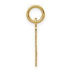 14K Gold Elongated Number 6 Charm Polished, Laser-Cut, Petite Design