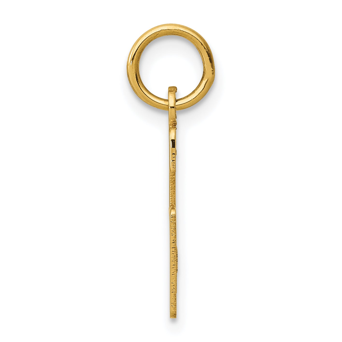 14K Gold Elongated Number 6 Charm Polished, Laser-Cut, Petite Design