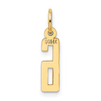 14K Gold Elongated Number 6 Charm Polished, Laser-Cut, Petite Design