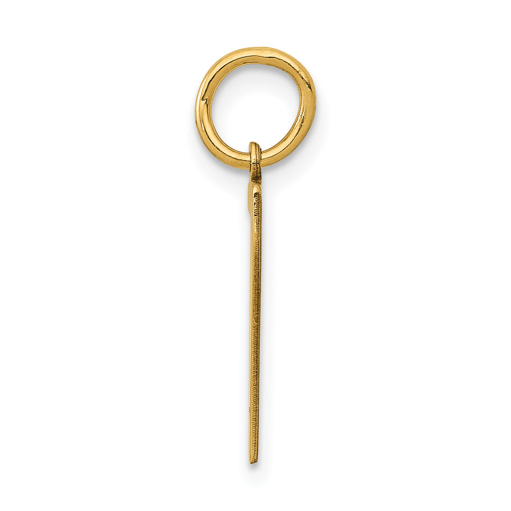 14K Gold Elongated Number 7 Charm with Polished Finish