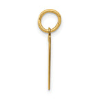 14K Gold Elongated Number 7 Charm with Polished Finish