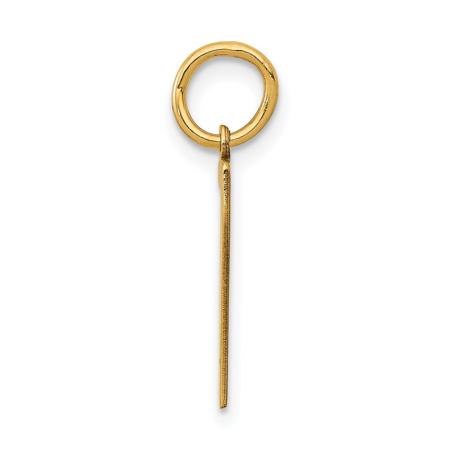 14K Gold Elongated Number 7 Charm with Polished Finish