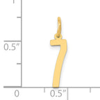 14K Gold Elongated Number 7 Charm with Polished Finish