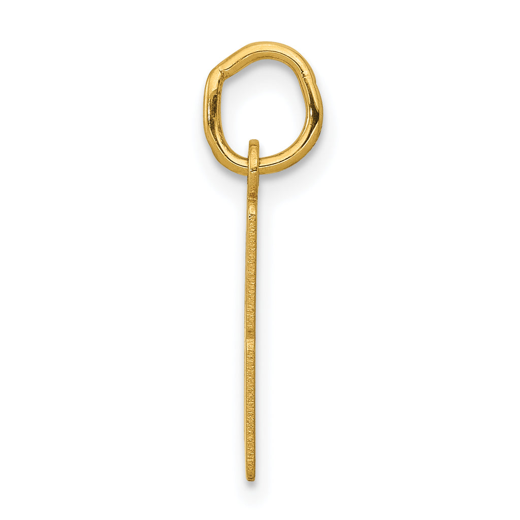 14K Gold Polished Elongated Number 8 Charm  Small, Laser-Cut Design