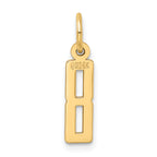 14K Gold Polished Elongated Number 8 Charm  Small, Laser-Cut Design