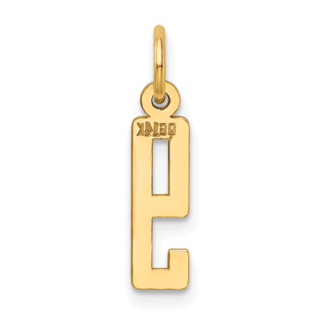 14K Gold Polished Small Number 9 Charm Laser Cut Elegant Design