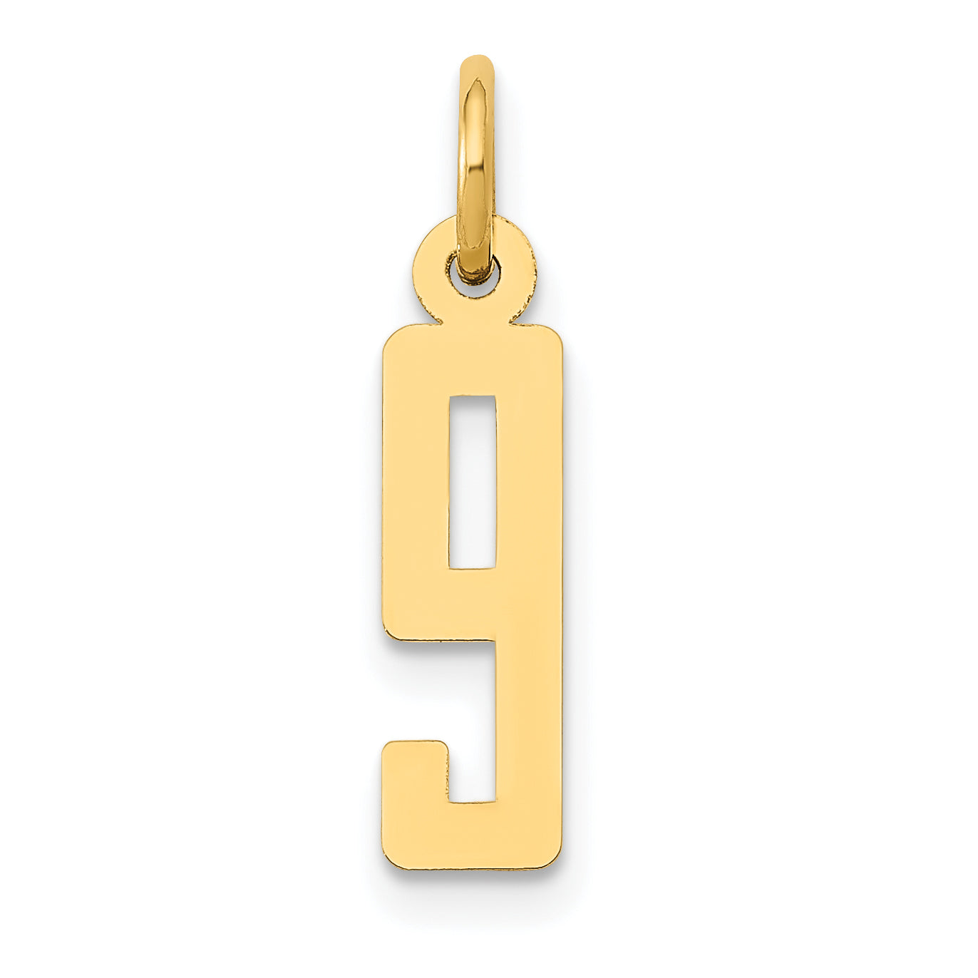 14k Small Elongated Number 9 Charm Main image