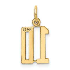 14K Gold Polished Small 10-Charm Pendant with Laser-Cut Detail