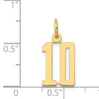 14K Gold Polished Small 10-Charm Pendant with Laser-Cut Detail