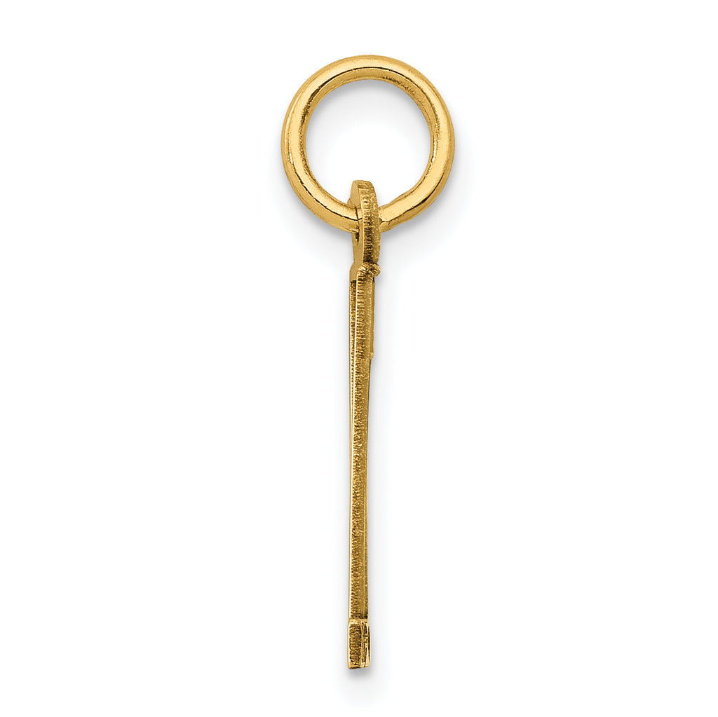 14K Gold Polished Elongated Charm with Laser Cut Design | Elegant & Themed