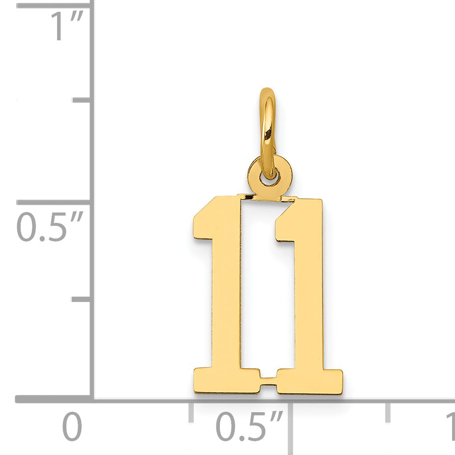 14K Gold Polished Elongated Charm with Laser Cut Design | Elegant & Themed