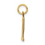 14K Gold Polished Elongated Charm Pendant  Laser Cut Small Themed Design