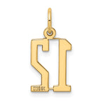 14K Gold Polished Elongated Charm Pendant  Laser Cut Small Themed Design