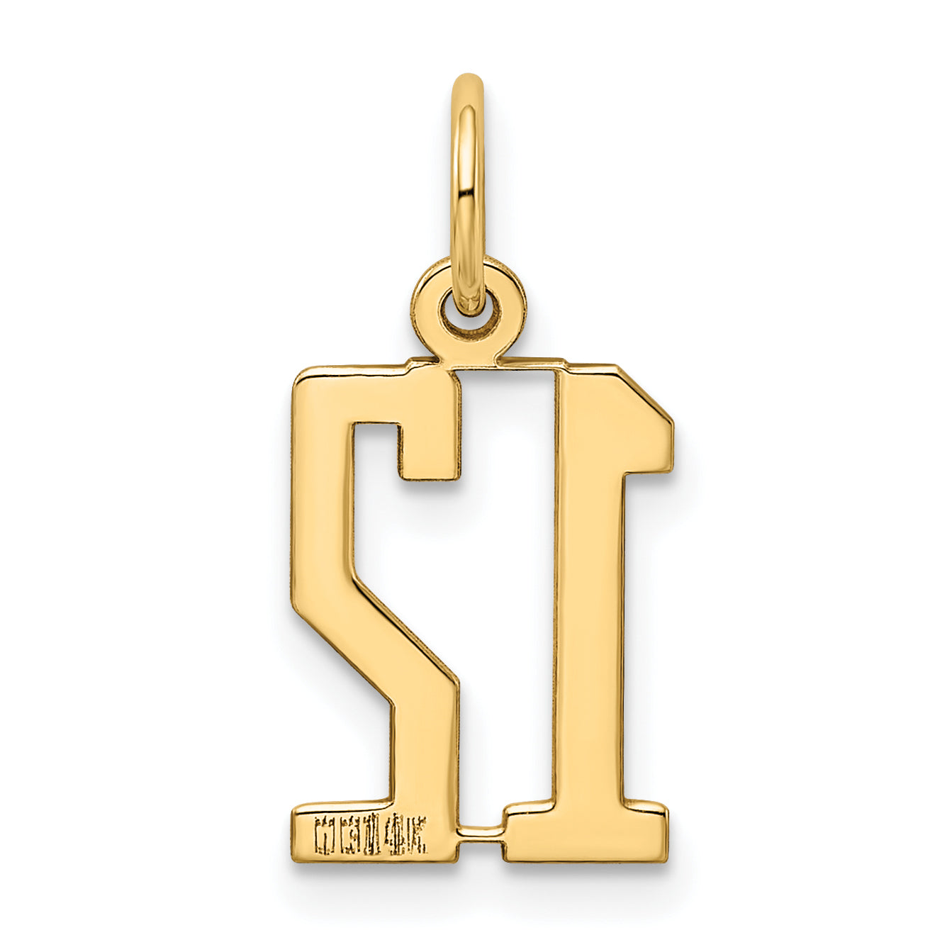 14K Gold Polished Elongated Charm Pendant  Laser Cut Small Themed Design