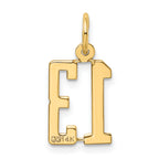 14K Gold Polished Elongated Charm with Laser Cut Detailing  Small Themed Pendant