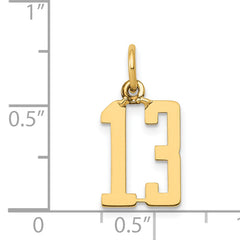 14K Gold Polished Elongated Charm with Laser Cut Detailing  Small Themed Pendant