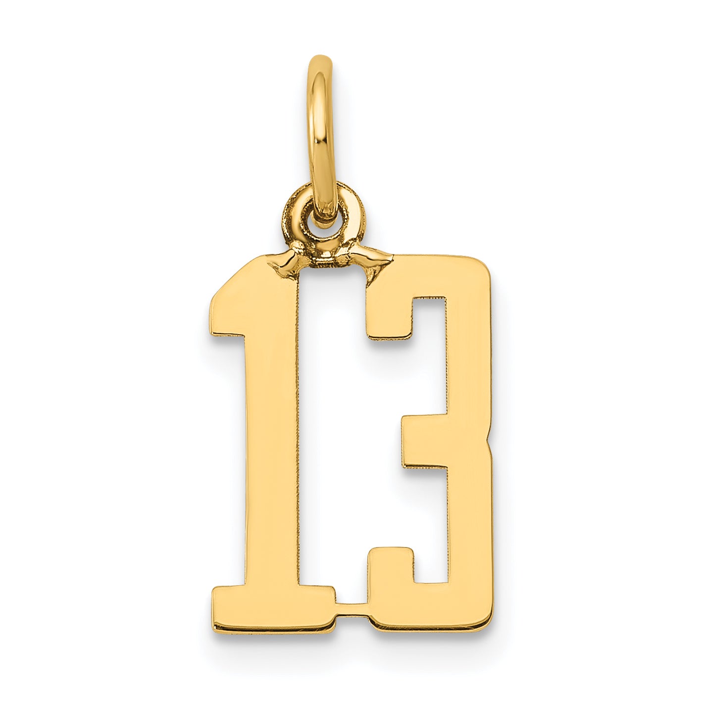 14k Small Elongated Number 13 Charm