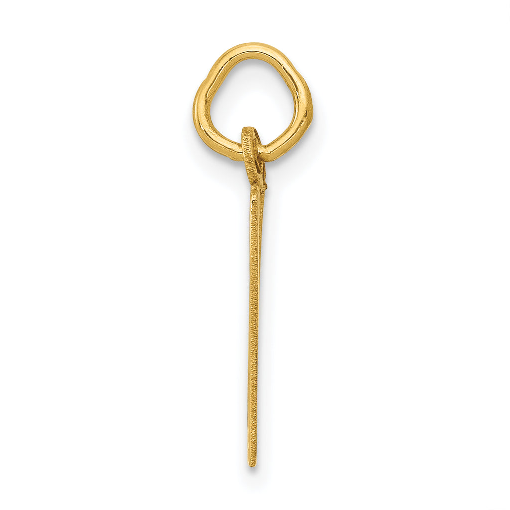 14K Gold Polished Elongated Charm Pendant for Elegant Layering