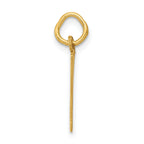 14K Gold Polished Elongated Charm Pendant for Elegant Layering
