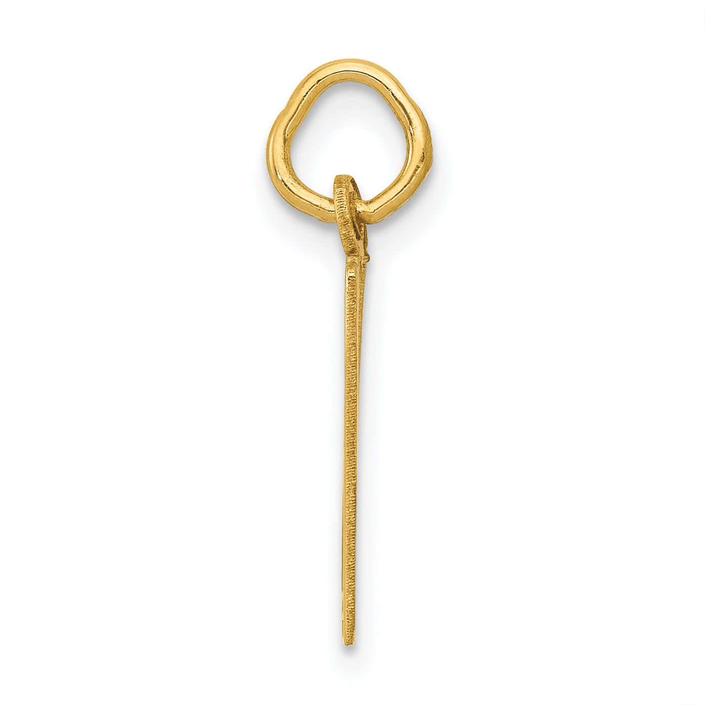 14K Gold Polished Elongated Charm Pendant for Elegant Layering