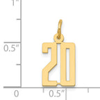 14K Gold Small Polished Elongated Charm with Laser Cut Finish