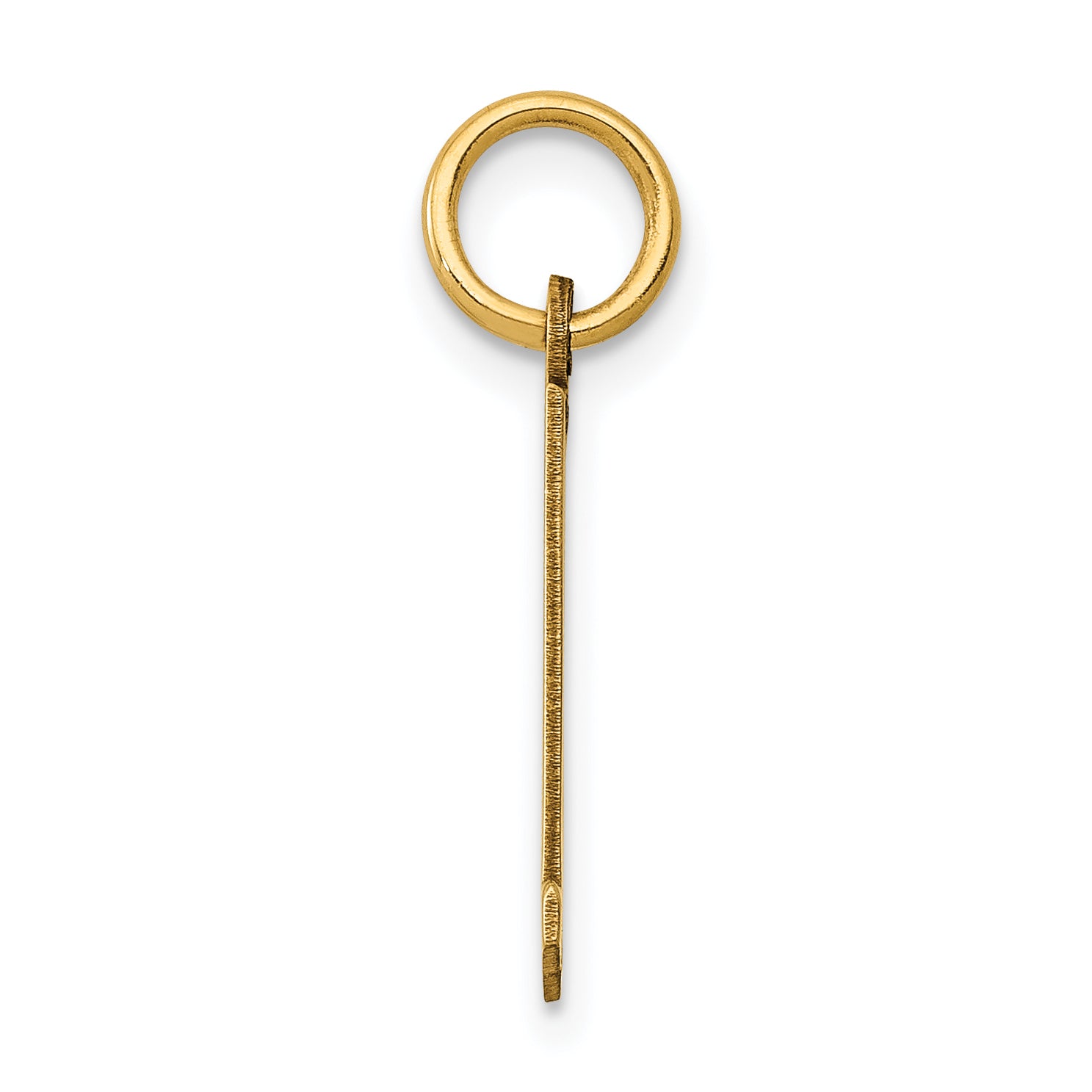 14K Gold Small Polished 21 Charm Pendant with Laser-Cut Finish