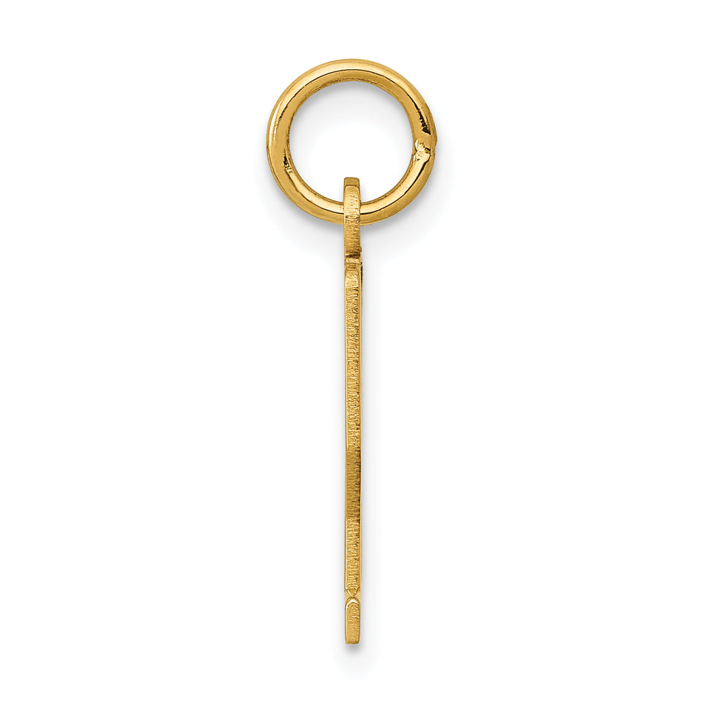 14K Gold Polished Elongated 22 Charm with Laser Cut Design