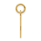 14K Gold Polished Elongated 22 Charm with Laser Cut Design