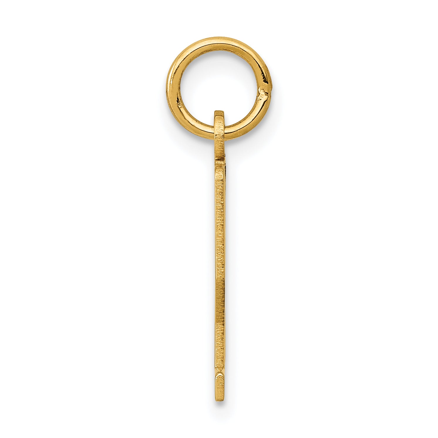 14K Gold Polished Elongated 22 Charm with Laser Cut Design