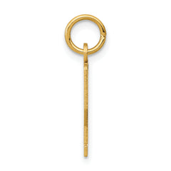 14K Gold Polished Elongated 22 Charm with Laser Cut Design