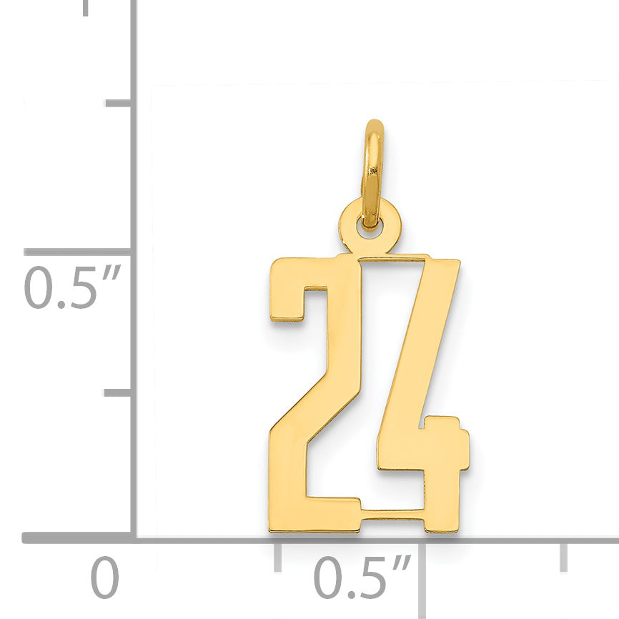 14K Gold Polished Elongated Charm with Laser Cut Detail Small