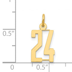 14K Gold Polished Elongated Charm with Laser Cut Detail Small