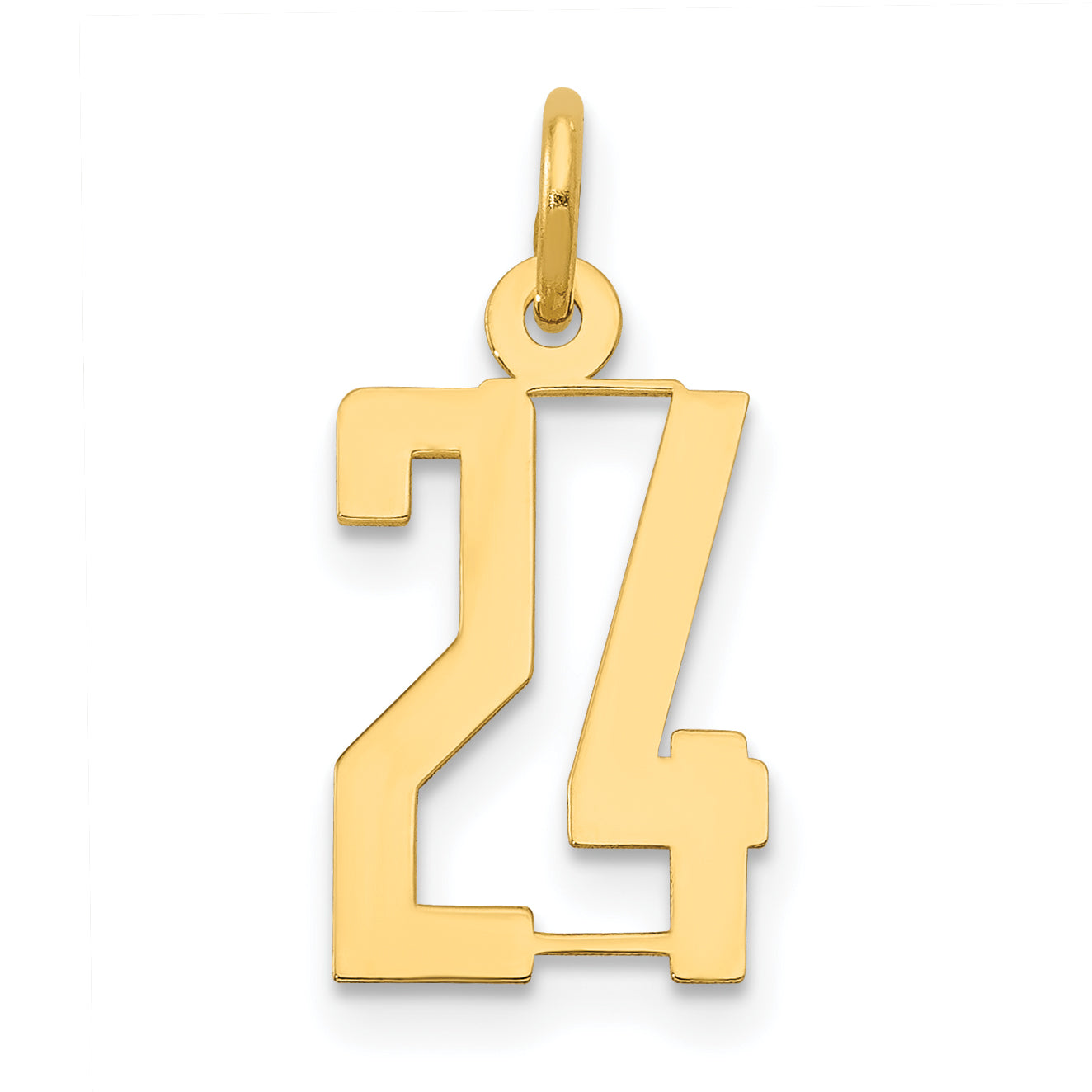 14k Small Elongated Number 24 Charm Main image