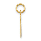 14K Gold Polished Elongated Charm for Elegant Themed Jewelry