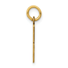 14K Gold Polished Elongated 28 Charm Pendant Small Elegant Design