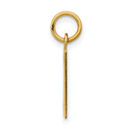 14K Gold Polished Elongated Charm Small, Laser Cut Design