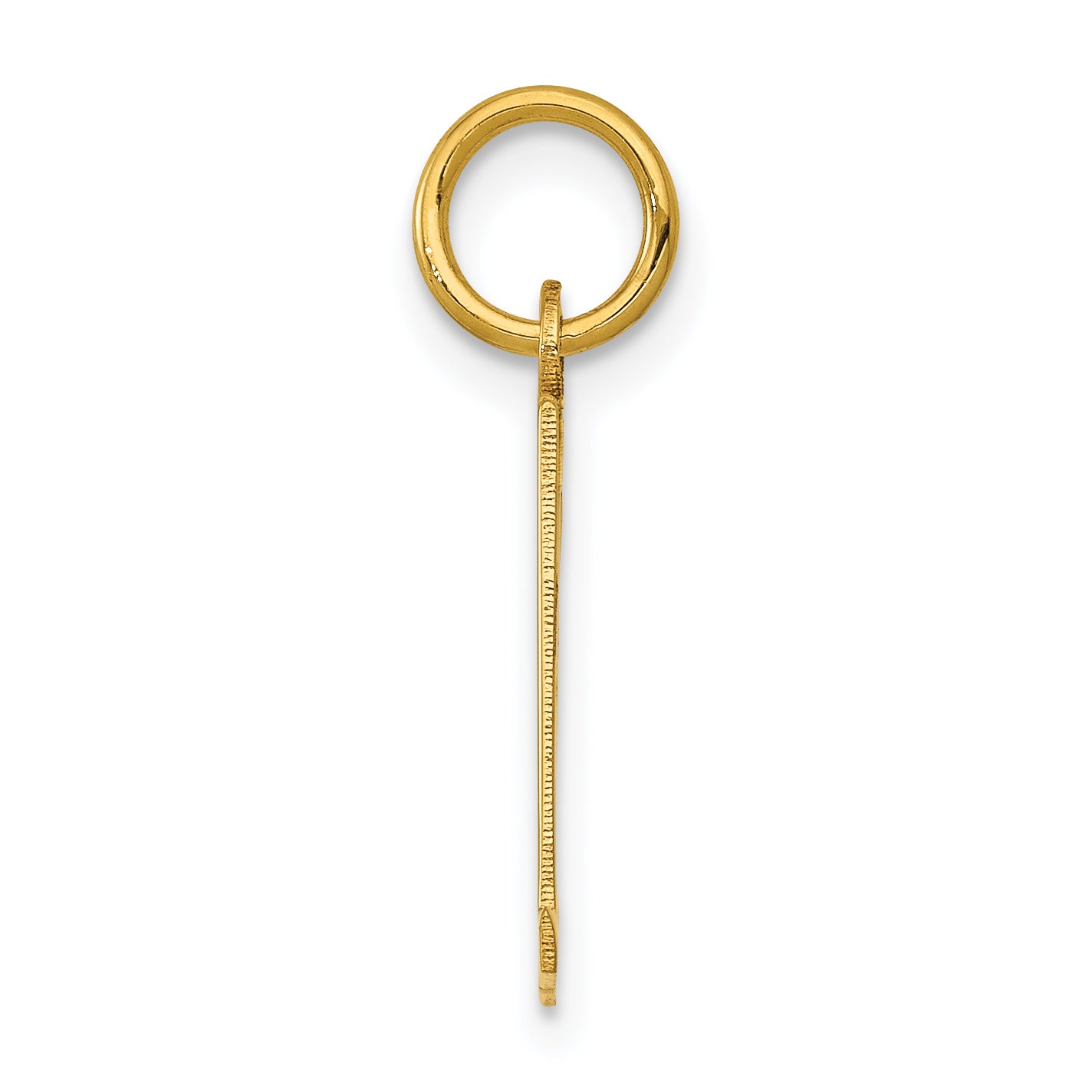 14K Gold Polished Small Elongated Charm 31  Laser Cut Secondary image
