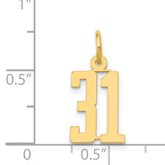 14K Gold Polished Small Elongated Charm 31  Laser Cut