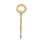14K Gold Small Polished Elongated Charm with Laser Cut Design