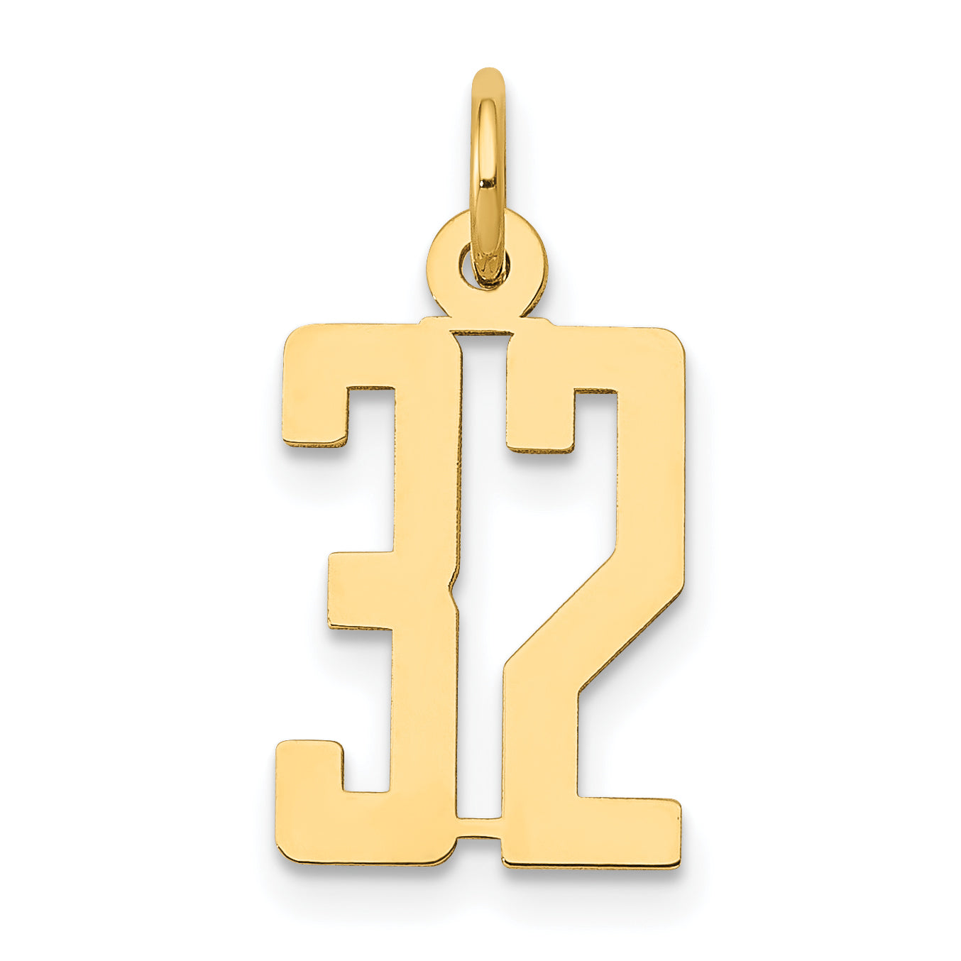 14k Small Elongated Number 32 Charm Main image
