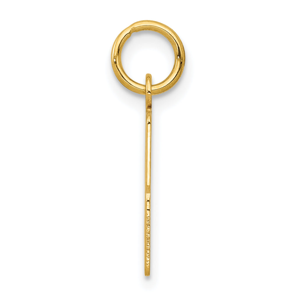 14K Gold Polished Elongated 33 Charm Small, Laser Cut, Themed
