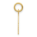14K Gold Polished Elongated 33 Charm Small, Laser Cut, Themed