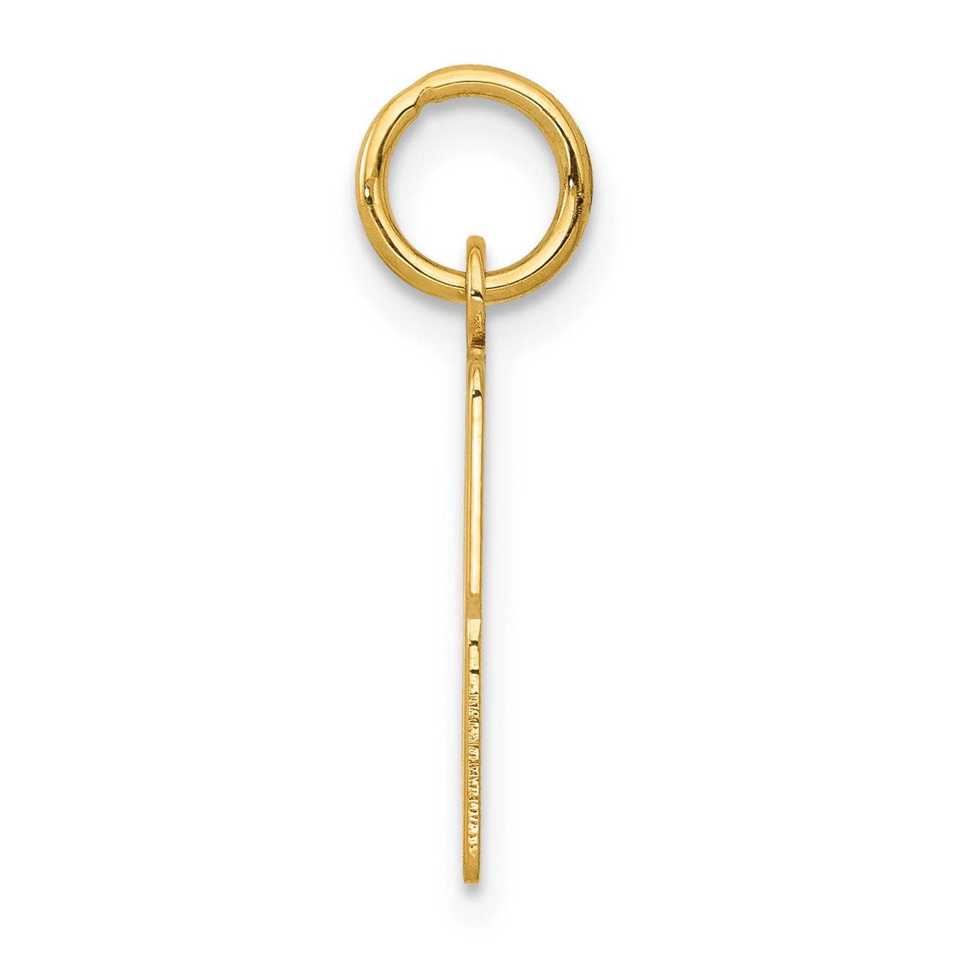 14K Gold Polished Elongated 33 Charm Small, Laser Cut, Themed