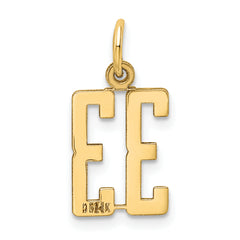 14K Gold Polished Elongated 33 Charm Small, Laser Cut, Themed