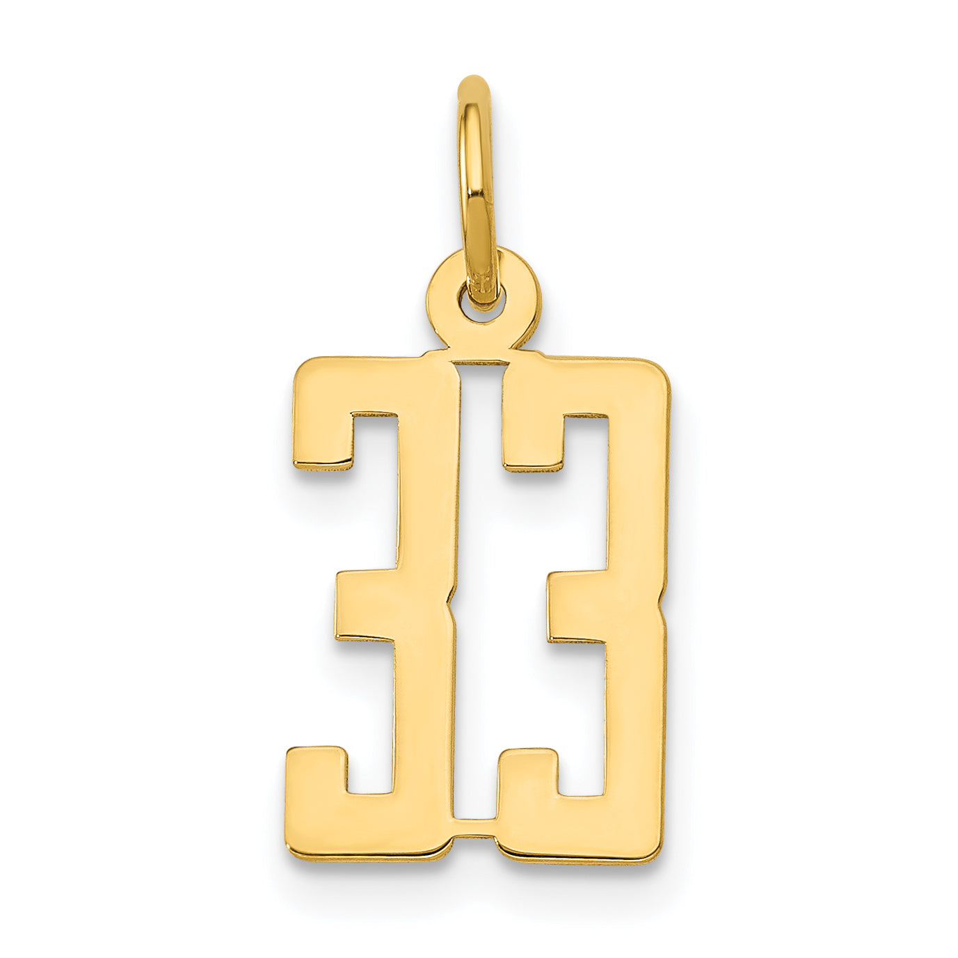 14k Small Elongated Number 33 Charm Main image