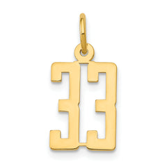 14k Small Elongated Number 33 Charm